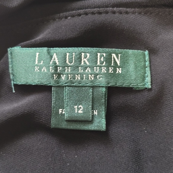 Lauren Ralph Lauren One Shoulder Black Dress, Size 12 - Picture 7 of 10